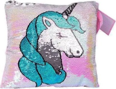 Almohadon Unicornio con Brillo Lentejuelas Tiernas Mascotas