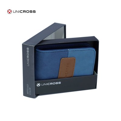 Billetera Azul para Hombre con División Unicross