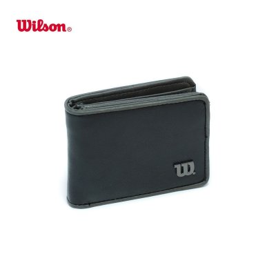 Billetera Negro con Gris para Hombre con División Wilson