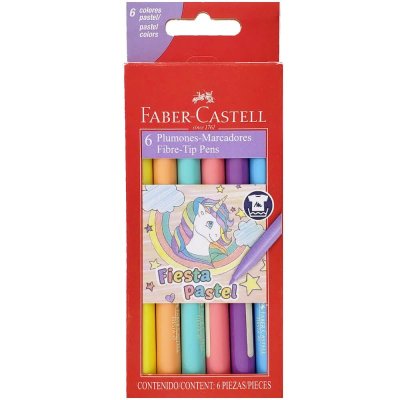 Marcadores Fiesta Pastel Faber Castell  x6