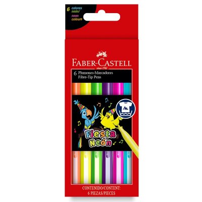 Marcadores Fiesta Neón Faber Castell  x6
