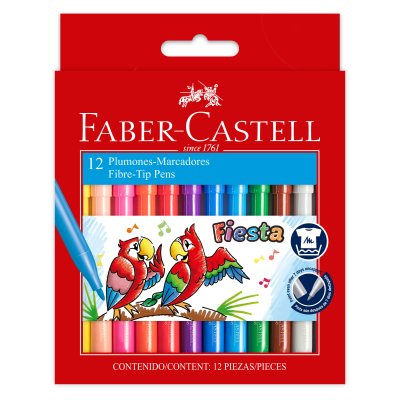 Marcadores Fiesta Faber Castell x 12