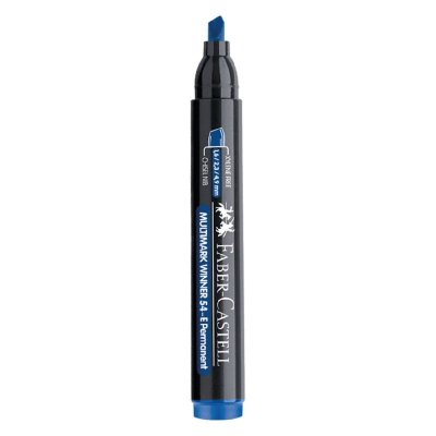 Marcador Multimark Winner Permanente Faber Castell Color Azul Punta Biselada