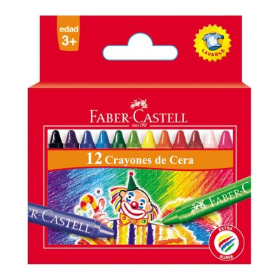 Crayones de Cera Delgados Faber-Castell x12 unidades