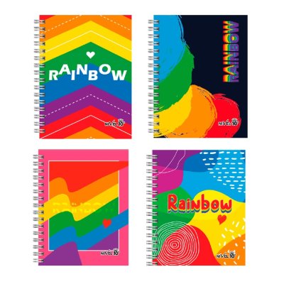 Agenda Diaria Nivel 10 2024 Bonjour Cartonee con Espiral de 16.5x22cm Línea Rainbow