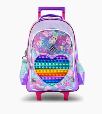 Mochila Footy con Carro 18" Pop It  Heart con Luz Led