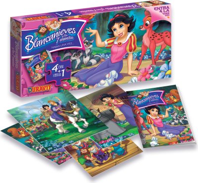 Puzzle Blancanieves 4 En 1 + Libro