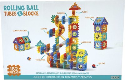 Rolling Ball, Tube & Blocks 182 Piezas