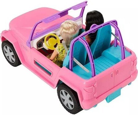 Vehiculo Jeep con Muñeca Barbie y Amiga