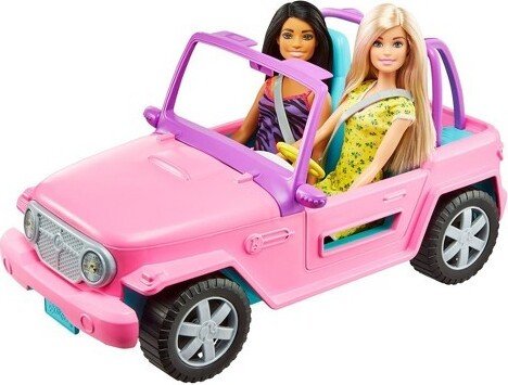 Vehiculo Jeep con Muñeca Barbie y Amiga