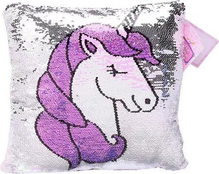 Almohadon Unicornio con Brillo Lentejuelas Tiernas Mascotas