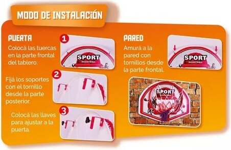 Aro de  Básquet Plegable con Red y Pelota