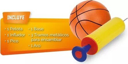 Aro de  Basquet con Pie de  Metal Mas Pelota