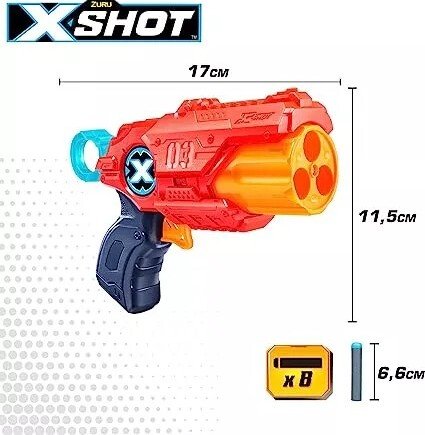 X-shot Pistola Mk 3 Excel + 8 Dardos