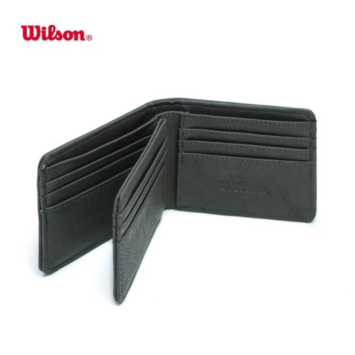 Billetera Negro con Gris para Hombre con División Wilson