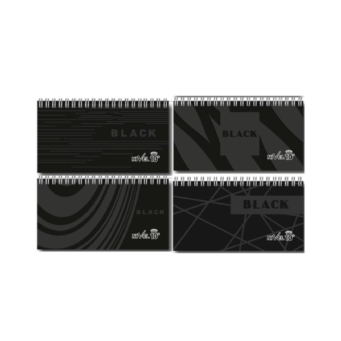 Agenda Semanal Nivel 10 2024 Pocket Power Cartonnee Black de 16x8cm con Espiral