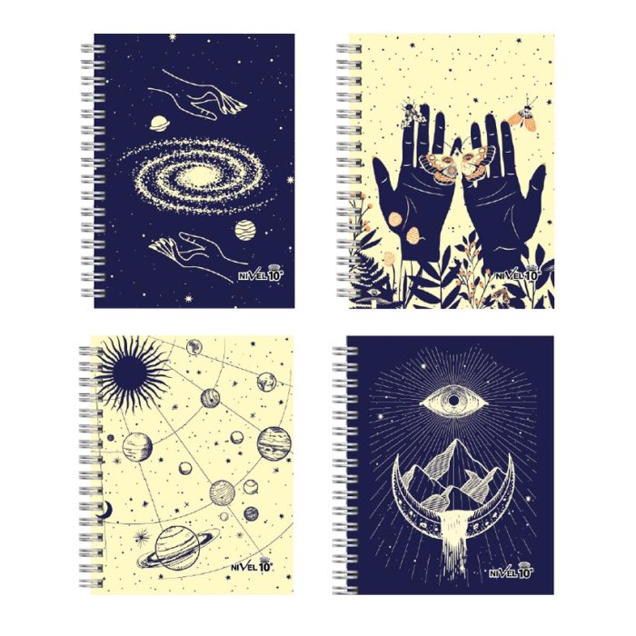 Agenda Diaria Nivel 10 2024 Bonjour Cartonee con Espiral de 16.5x22cm Línea Astral