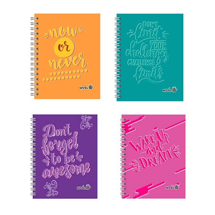 Agenda Diaria Nivel 10 2024 Bonjour Cartonee con Espiral de 16.5x22cm Línea Frases