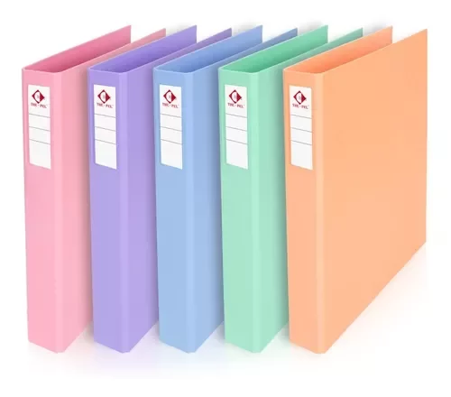 Bibliorato A4 Lomo Angosto The-Pel con Forro de PVC Color Salmon Pastel