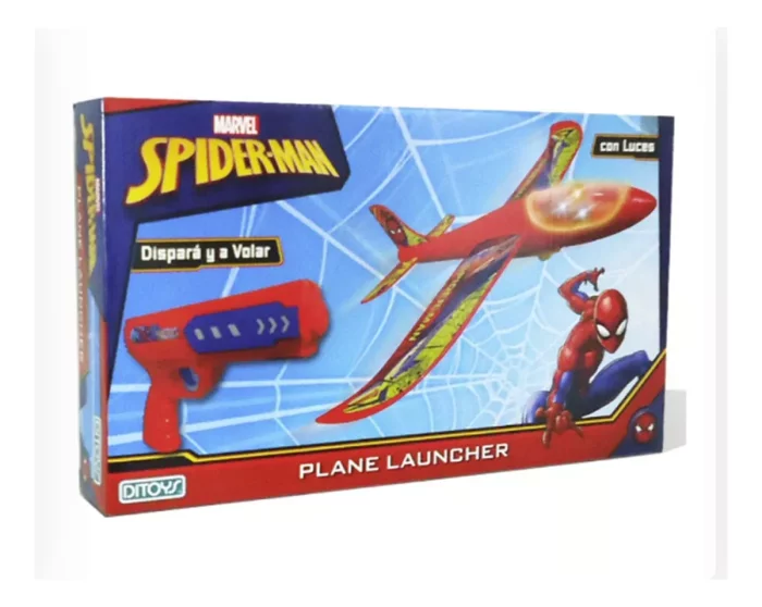 Pistola Spiderman Plane Launcher Con 1 Avión Ditoys