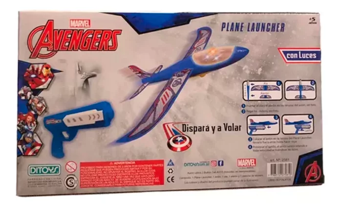 Pistola Avengers Plane Launcher Con 1 Avión Ditoys