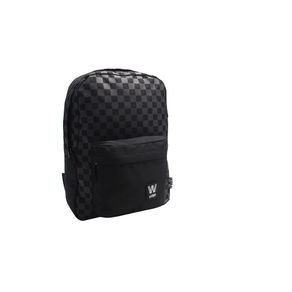 Mochila Wabro 16" Cuadros en Negro y Gris