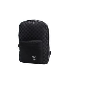 Mochila Wabro 16" Cuadros en Negro y Gris