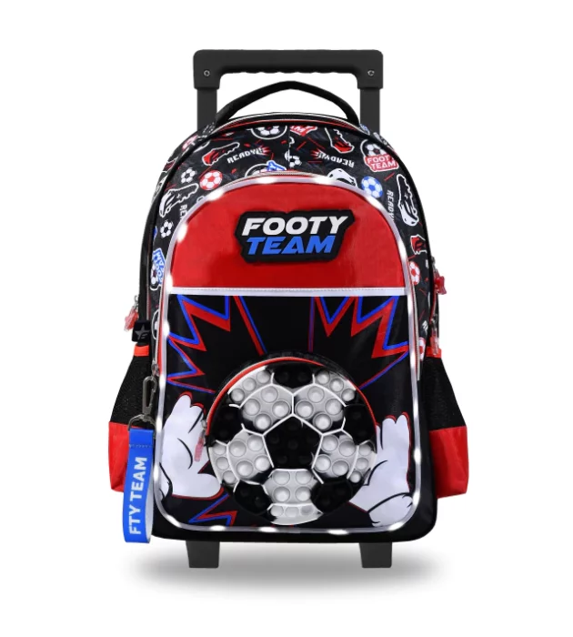 Mochila Footy con Carro 18" Pop It Futbol con Luz Led