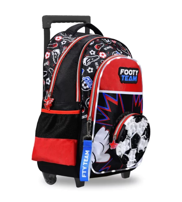 Mochila Footy con Carro 18" Pop It Futbol con Luz Led