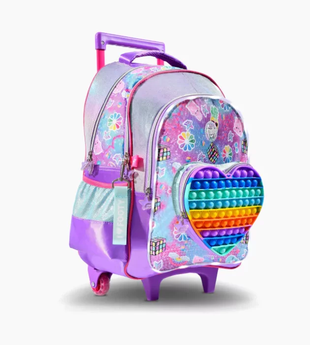 Mochila Footy con Carro 18" Pop It  Heart con Luz Led