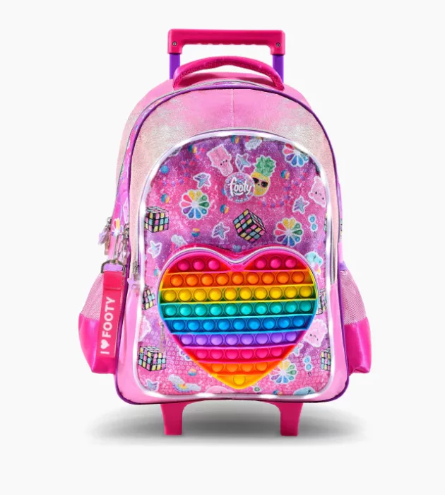 Mochila Footy con Carro 18" Pop It  Heart con Luz Led
