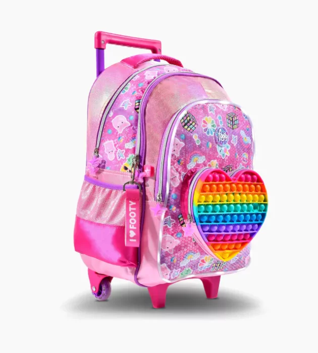Mochila Footy con Carro 18" Pop It  Heart con Luz Led