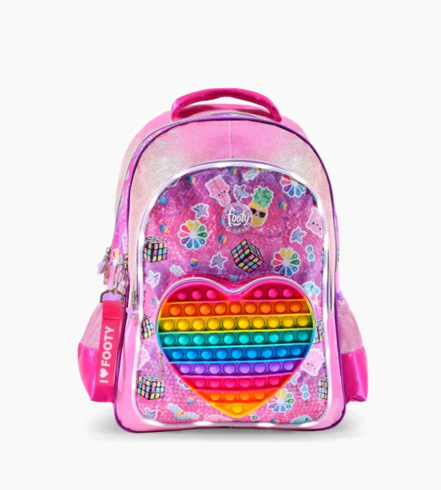 Mochila Footy 18" Pop It Heart con Luz Led