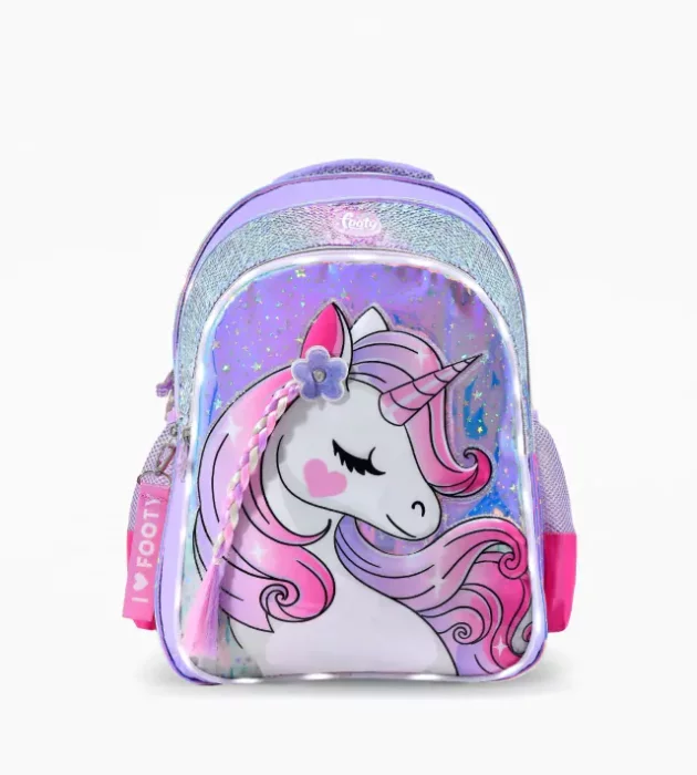 Mochila Footy 18" Summer Unicornio Trenzado con Luz Led