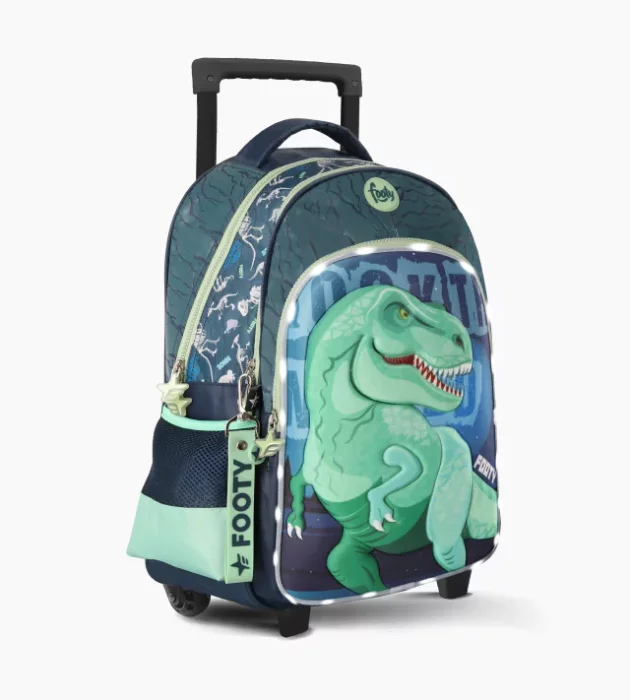 Mochila Footy con Carro 18" T-Rex con Luz Led