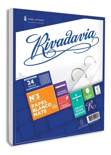 Repuesto Rivadavia Nº3 24 Hojas Cuadriculado