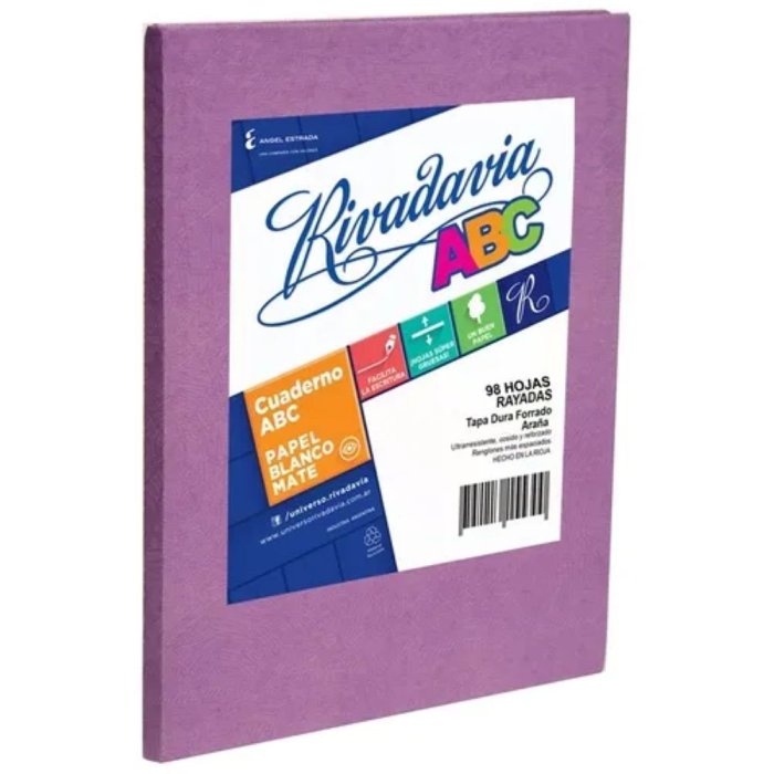 Cuaderno ABC 19x23.5 cm Forrado x50 Hojas Rayado Rivadavia