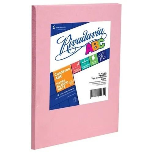 Cuaderno Escolar 16x21cm Forrado x50 Hojas Rayado Rivadavia