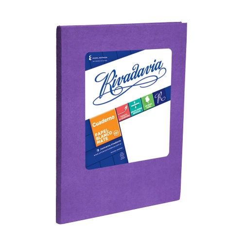 Cuaderno Escolar 16x21cm Forrado x50 Hojas Cuadriculado Rivadavia