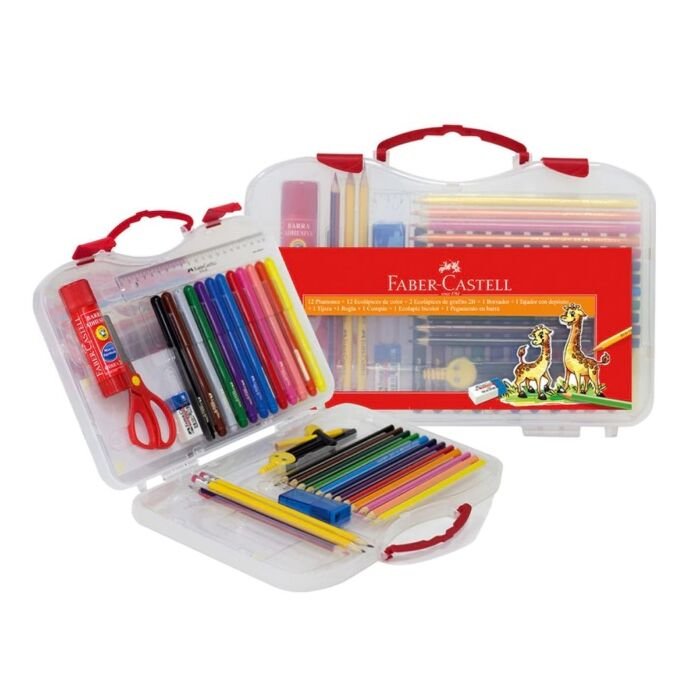 Valija Kit Escolar Faber Castell Set De Dibujo Con 33 Piezas