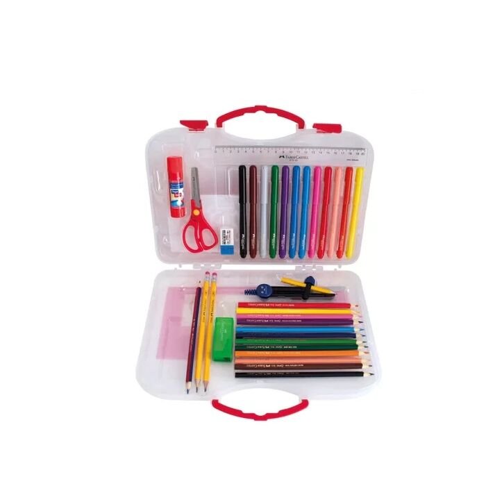 Valija Kit Escolar Faber Castell Set De Dibujo Con 33 Piezas