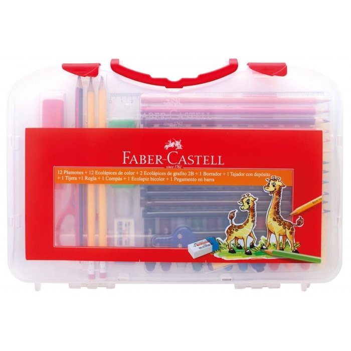 Valija Kit Escolar Faber Castell Set De Dibujo Con 33 Piezas