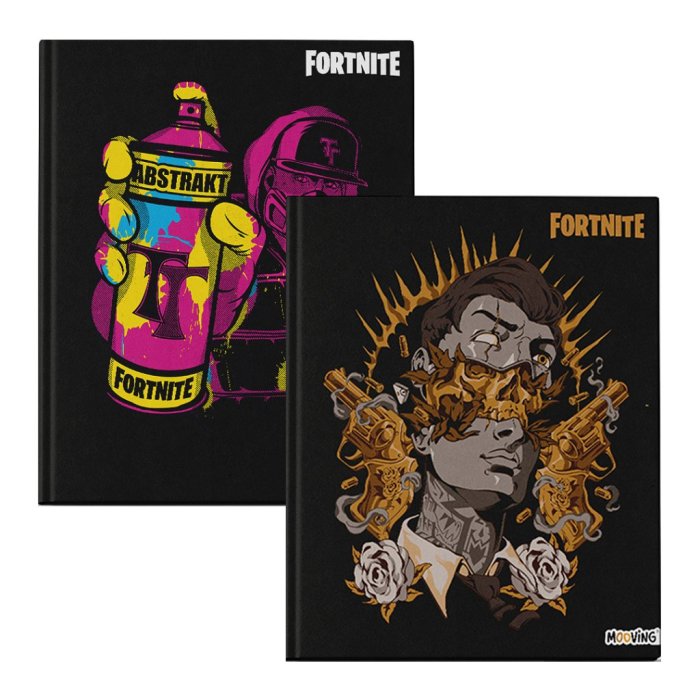 Cuaderno ABC Fornite 19.5 x 24 Tapa dura x48 hojas Mooving