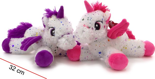 Unicornio Echado con Estrellitas 32cm