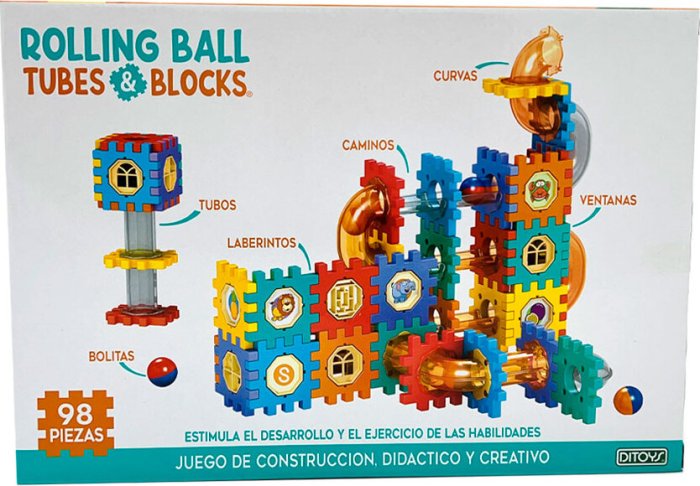 Rolling Ball, Tube & Blocks 98 Piezas