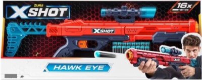 X-shot Rifle Hawk Eye Con Mira + 16 Dardos