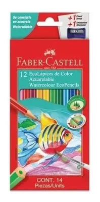 EcoLápices de Color Acuarelables Faber Castell x 12 unidades