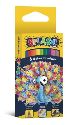 Lápices Cortos de Color Splash x6
