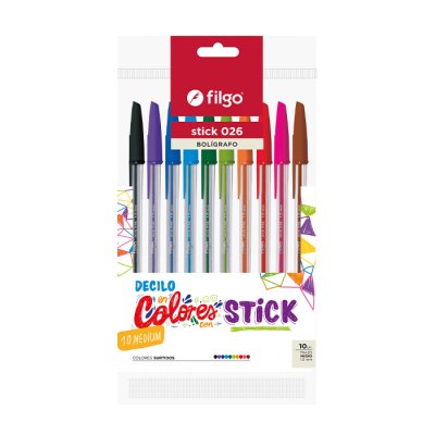 Bolígrafo Stick Color 1.0 mm x10
