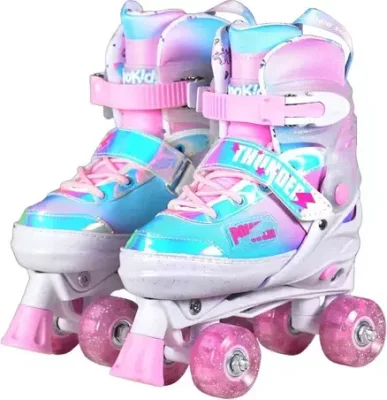 Patines 4 Ruedas Rollers Extensibles Luces Glitter